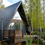 Дизайнерский дом A-frame в глэмпинге На краю света
