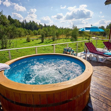 Дом "ШАЛЕ ДЕ ЛЮКС ИЗ БРУСА С КУПЕЛЬЮ НА ДРОВАХ"