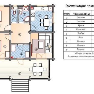 Коттедж "Коттедж "Домик Деда Мороза" (2 спальни) 94 м2"