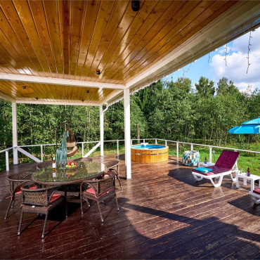 Дом "ШАЛЕ ДЕ ЛЮКС ИЗ БРУСА С КУПЕЛЬЮ НА ДРОВАХ"