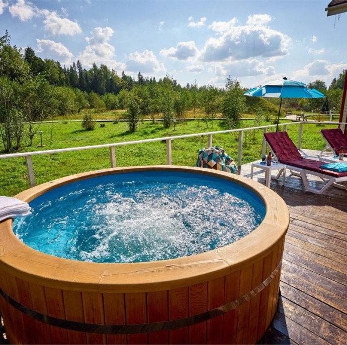 Шале Де Люкс из бруса в глэмпинге Просто Эко