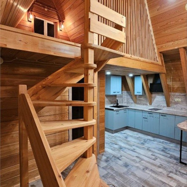 Коттедж "Коттедж А-Frame (шалаш) у озера на 6 человек"