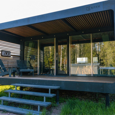 Коттедж "SPA Порожки O-frame Large с баней-бочкой"