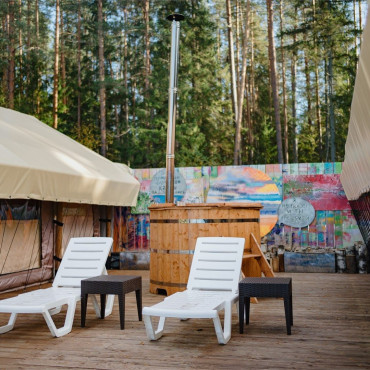 Сафари-тент "Терраса с 2 лоджами и купелью"