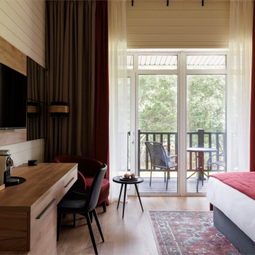 Номер "Комфорт с двуспальной кроватью, балконом и видом на лес"