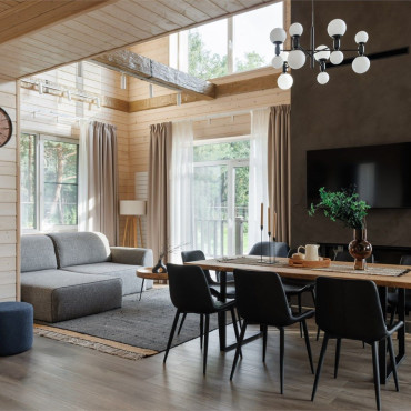 Коттедж "Двухэтажный коттедж с дровяным камином и личной зоной BBQ"