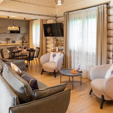 Коттедж "Коттедж "Калина" Премиум с камином 6-8 персон"