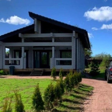 Дом "Дом из бруса с камином и баней из осины 4+2"