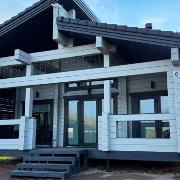 Дом "Дом из бруса с камином и баней из липы 4+2"