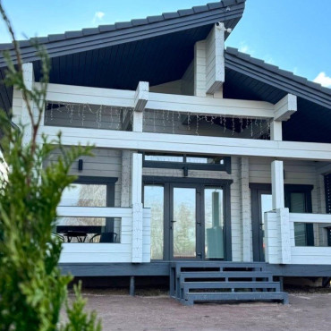 Дом "Дом из бруса с камином и баней из липы 4+2"