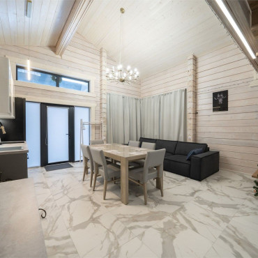 Дом "Дом из бруса с камином и баней из липы 4+2"