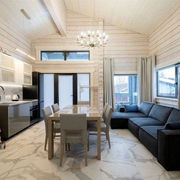 Дом "Дом из бруса с камином и баней из липы 4+2"