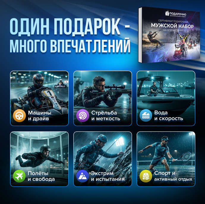 Подарочный Мужской набор впечатлений в Москве