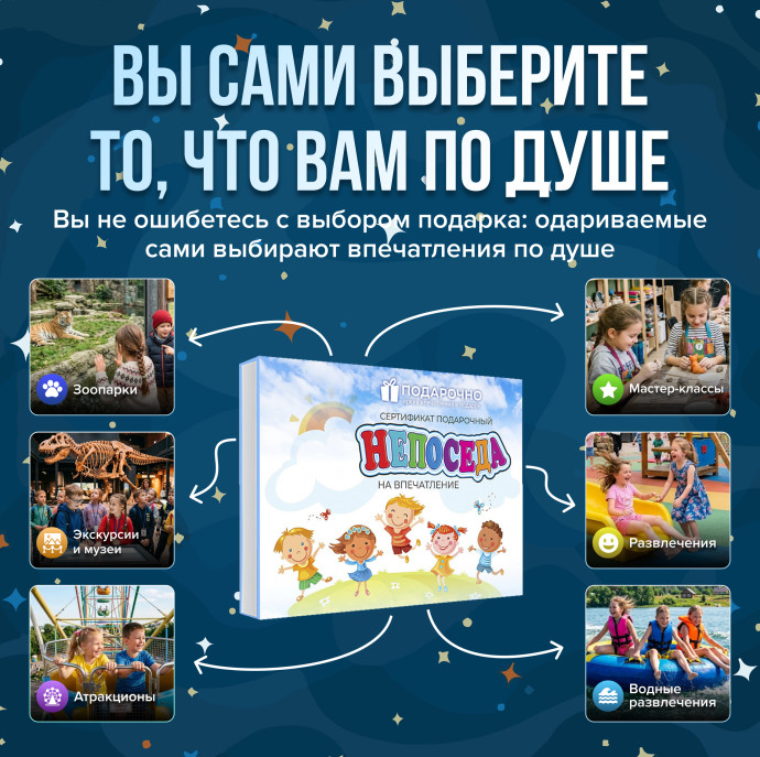 Подарочный набор впечатлений Непоседа для детей в Москве