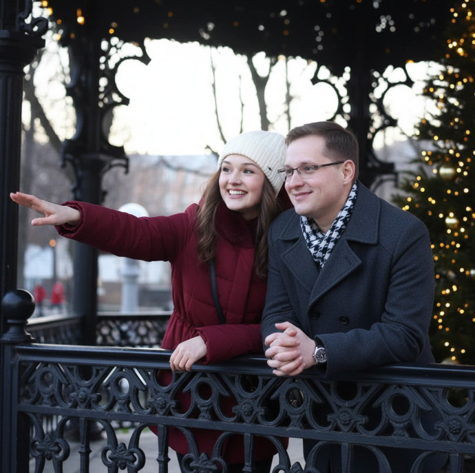 Зимняя фотосессия на улице в Москве