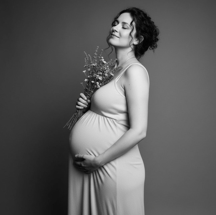 Авторская студийная фотосессия для беременных в Москве
