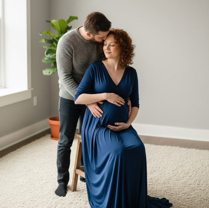 Авторская студийная фотосессия для беременных в Москве