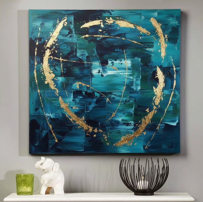 Мастер-класс Интерьерная картина с потальным золотом в Москве