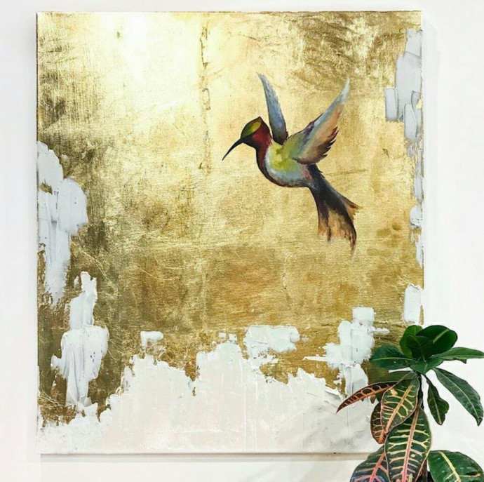 Мастер-класс Интерьерная картина с потальным золотом в Москве