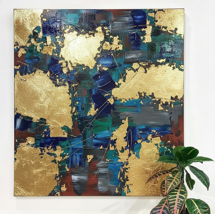 Мастер-класс Интерьерная картина с потальным золотом в Москве