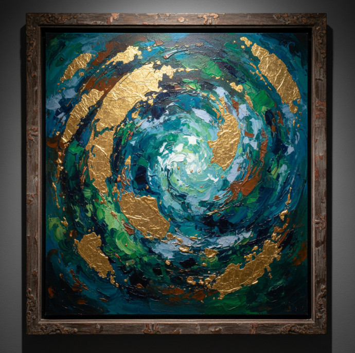 Мастер-класс Интерьерная картина с потальным золотом в Москве