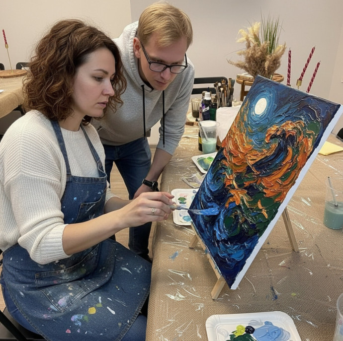 Мастер класс по текстурным картинам в Москве