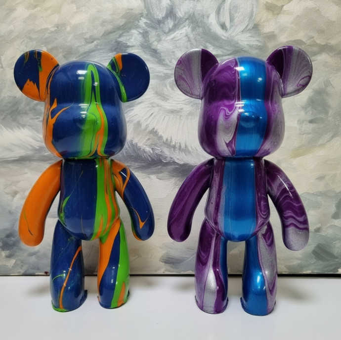 Мастер-класс Мишка Bear Brick в технике флюид арт в Москве