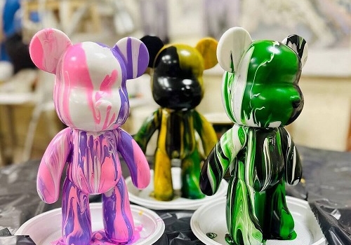 Мастер-класс Мишка Bear Brick в технике флюид арт в Москве
