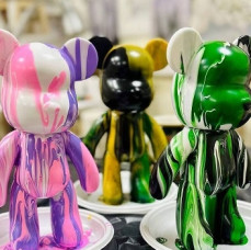 Мастер-класс Мишка Bear Brick в технике флюид арт в Москве