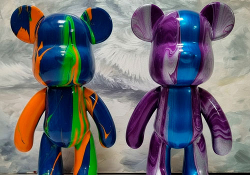 Мастер-класс Мишка Bear Brick в технике флюид арт в Москве