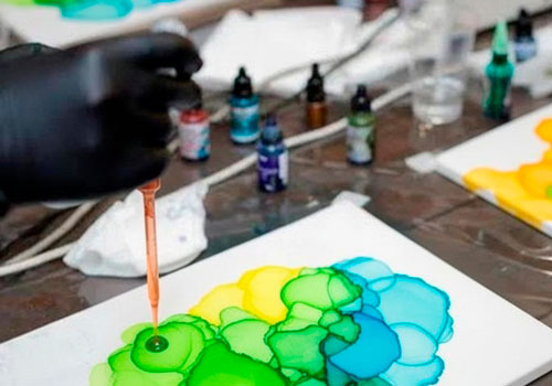 Мастер-класс картина алкогольными чернилами в Москве