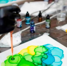 Мастер-класс картина алкогольными чернилами в Москве