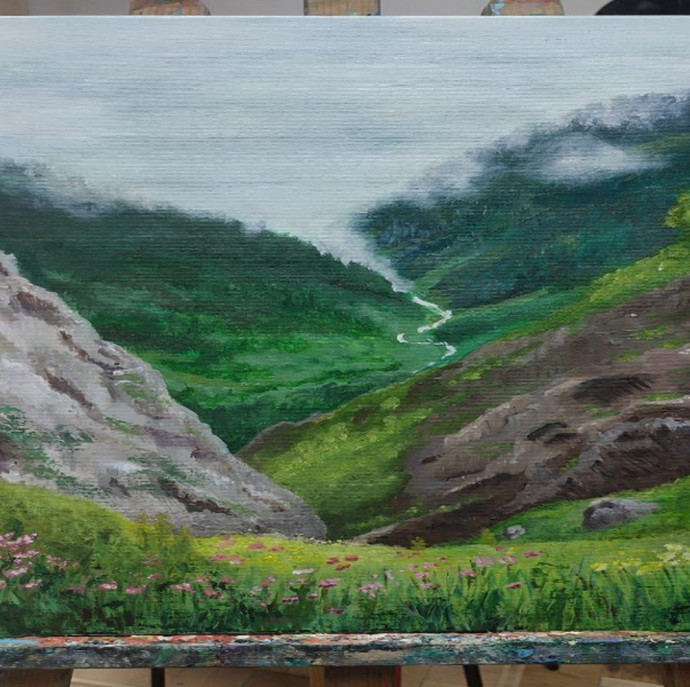 Совместное рисование картин на холсте в Москве