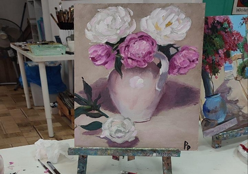 Совместное рисование картин на холсте в Москве