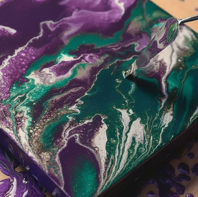 Мастер-класс по флюид арту в Москве