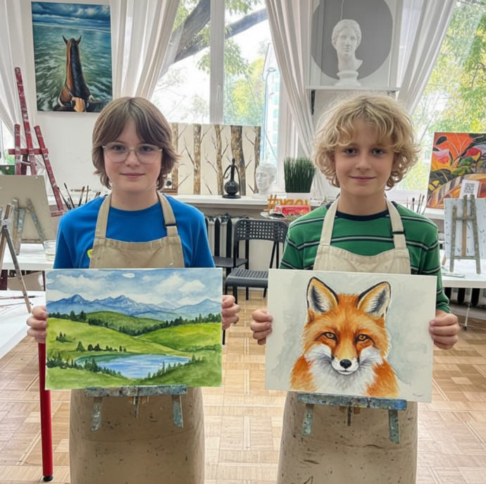 Детский мастер-класс по рисованию акварелью в Москве