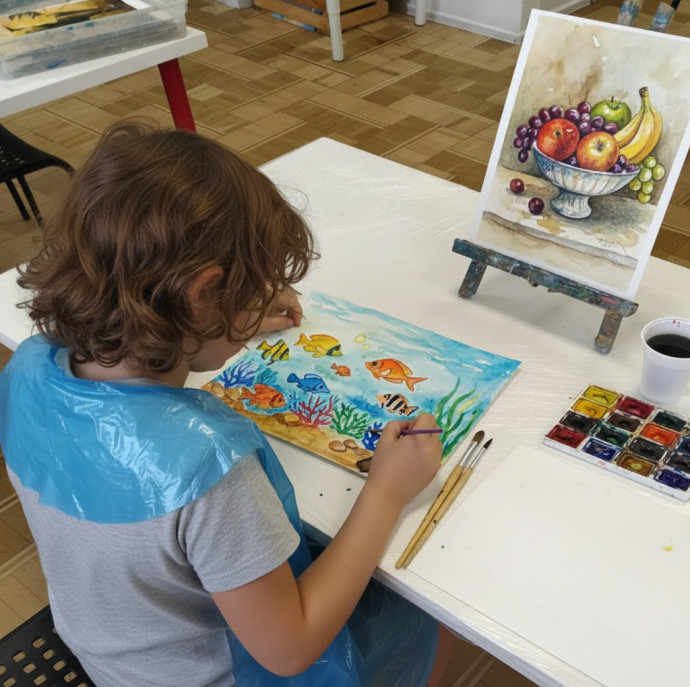 Детский мастер-класс по рисованию акварелью в Москве