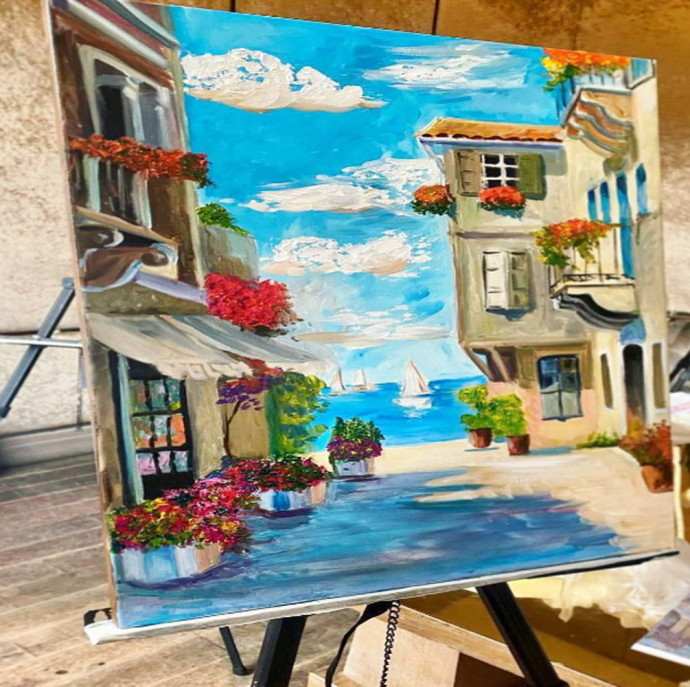 Рисование картины на холсте в Москве в Москве