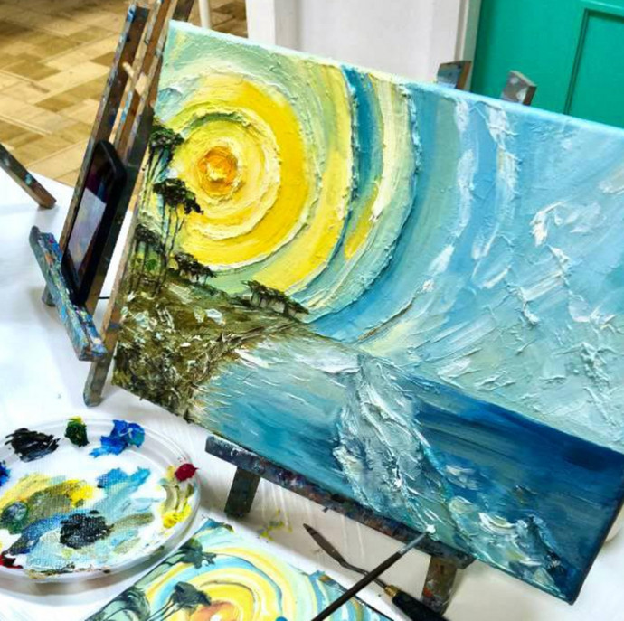 Рисование картины на холсте в Москве в Москве