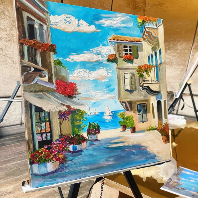 Рисование картины на холсте в Москве в Москве