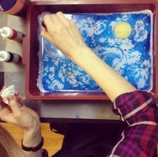 Мастер-класс Эбру рисование на воде в Москве