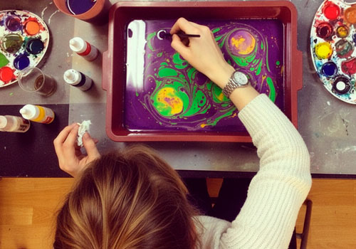 Мастер-класс Эбру рисование на воде в Москве