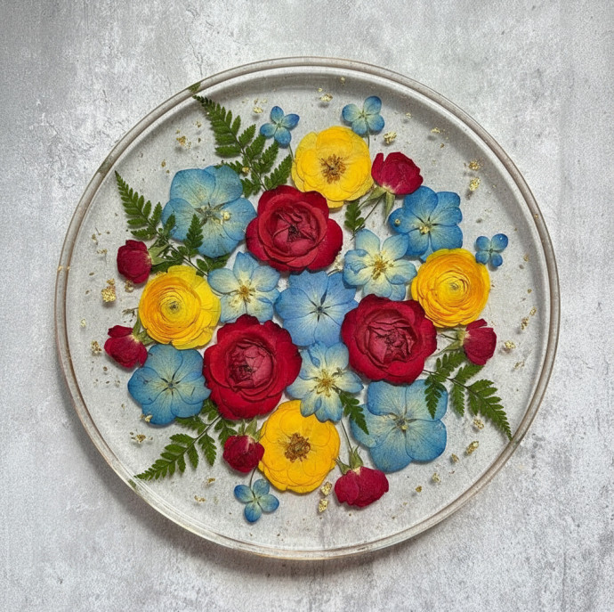 Мастер-класс Эпоксидный поднос - цветочное лето в мини-размере в Москве