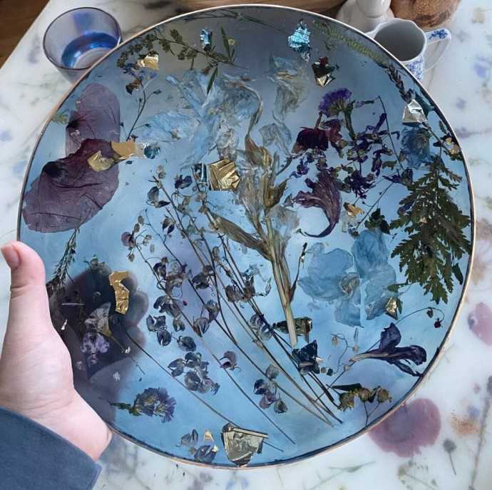 Мастер-класс Эпоксидный поднос - цветочное лето в мини-размере в Москве