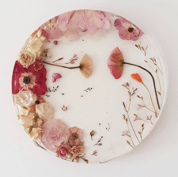 Мастер-класс Эпоксидный поднос - цветочное лето в мини-размере в Москве