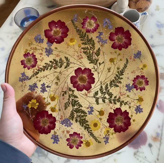 Мастер-класс Эпоксидный поднос - цветочное лето в мини-размере в Москве