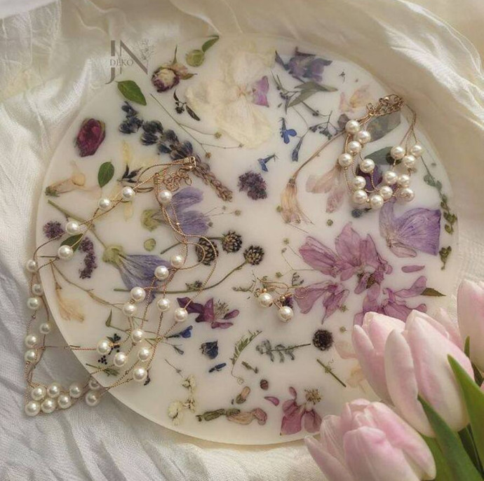 Мастер-класс Эпоксидный поднос - цветочное лето в мини-размере в Москве