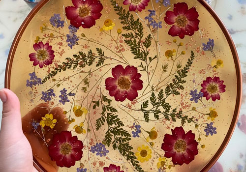 Мастер-класс Эпоксидный поднос - цветочное лето в мини-размере в Москве