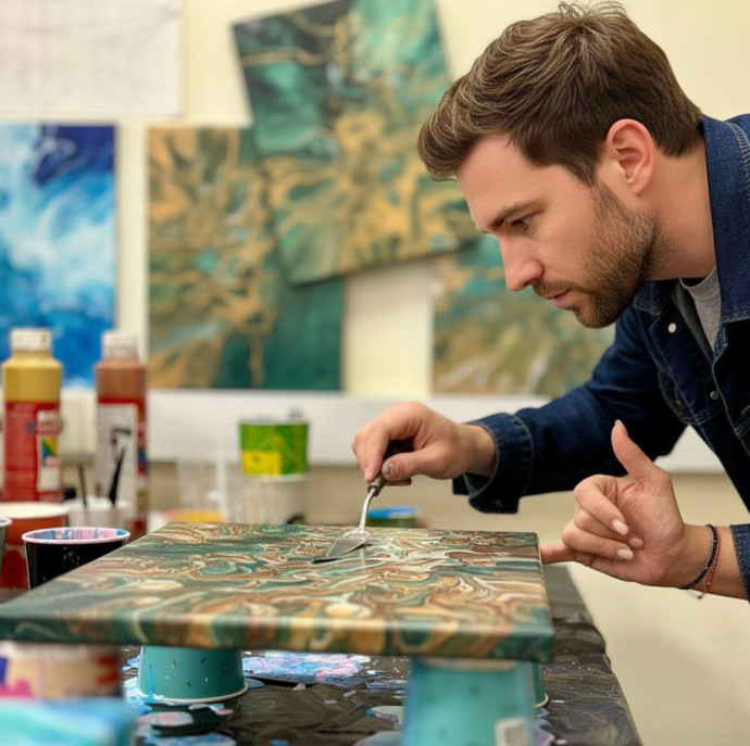 Мастер-класс по Флюид-Арт (Fluid Art) в Москве