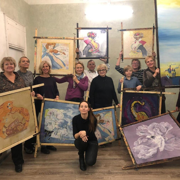 Групповой мастер-класс по батику в Москве